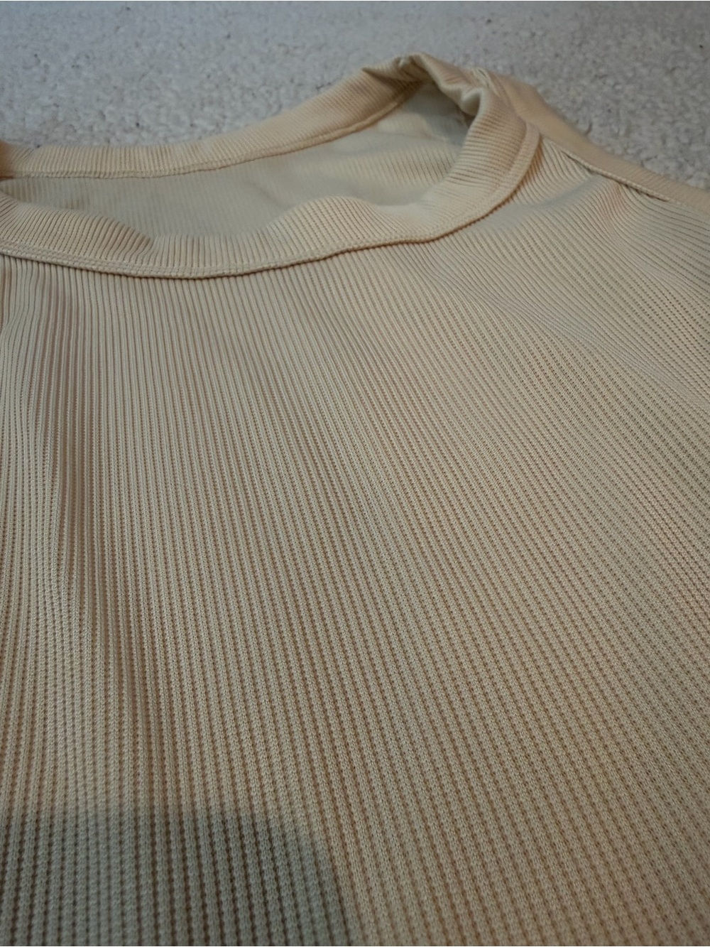 Lightweight Ribbed Tank - Cream - Picture 2 of 4